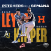 Elián Leyva y Jordan Kipper pitchers de la semana en la LAMP